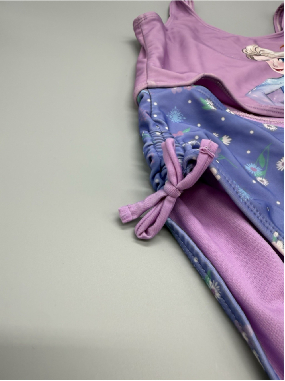 Disney Frozen Elsa Anna Girls 1 Pc Swimsuit 2-Piece Look Peekaboo Waist 7 / 8 - Picture 5 of 11
